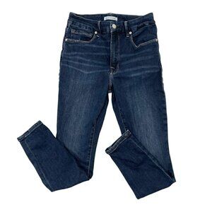 GOOD AMERICAN Good Legs Crop Jeans Stretch Denim Dark Wash size 6/28